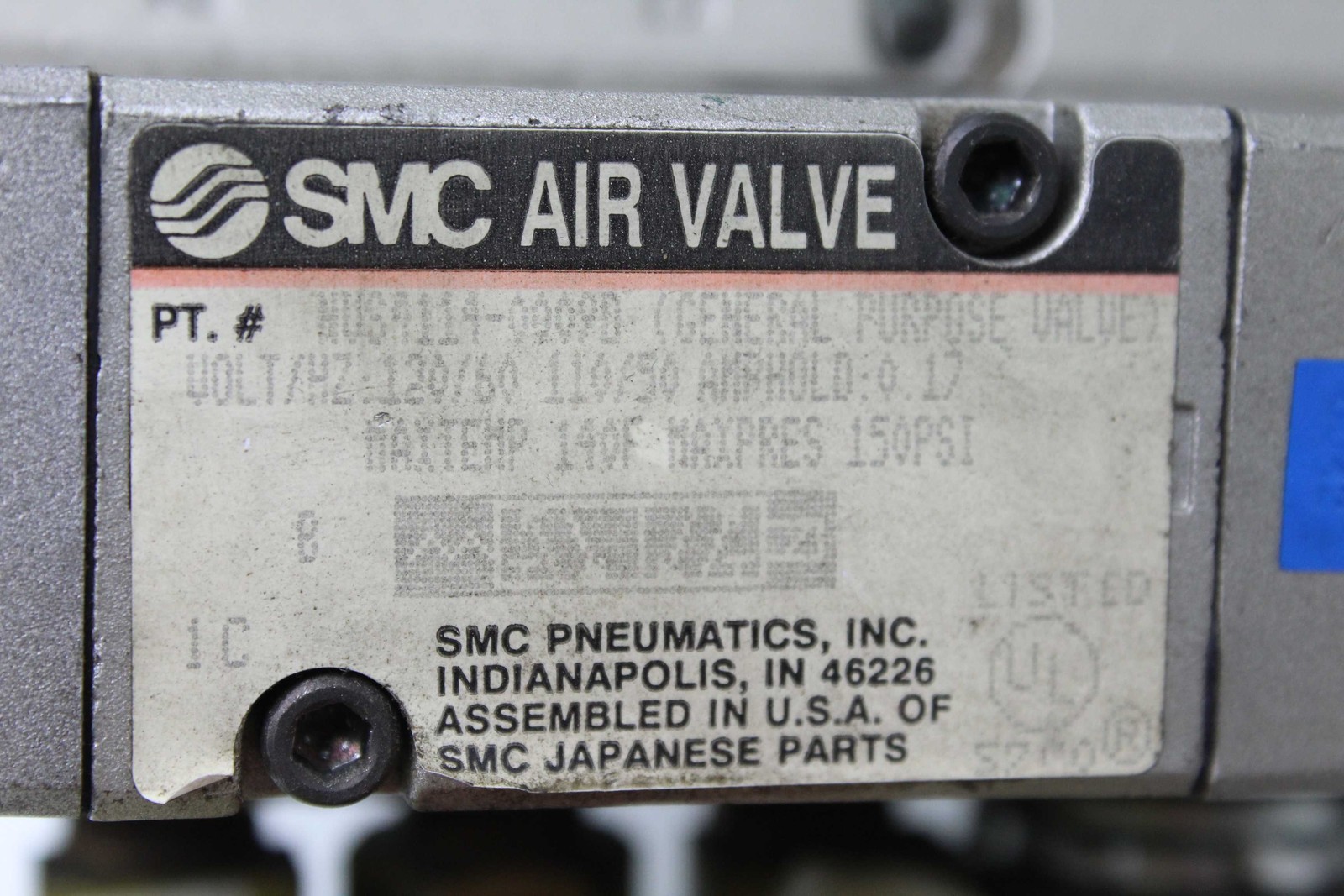 SMC NUS4114-0009D / 24VDC Solenoid Valve / Class 1 / 150PSI Max Pressure - Used - Image 5