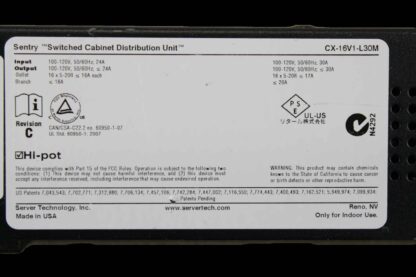 Server Technologies Inc. 16-Slot Cabinet Distribution Unit CX-16V1-L30M - Used - Image 6
