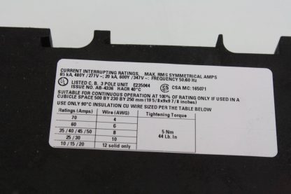 Siemens 3RV1742 5HD10 Motor Starter Protector Circuit Breaker 45A 3 Pole Used 181584213197 8