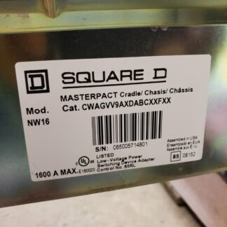 Square D Masterpact Breaker Cradle Chassis NW16 1600A CWAGVV9AXDABCXXFXX - Used