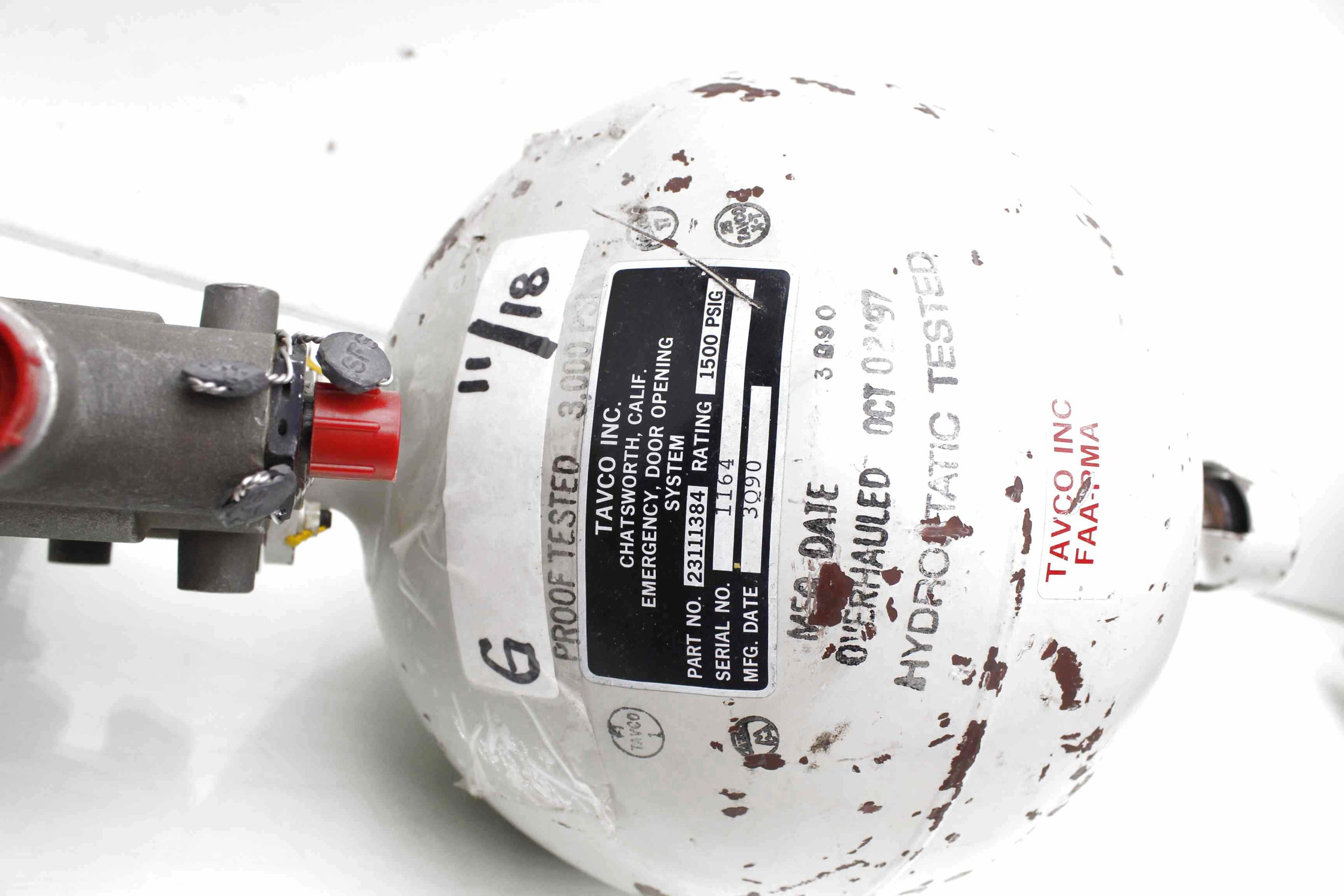 Tavco 23111384 1500PSI Emergency Door Open Reservoir Accumulator Tank w/ Valve - For parts or not working - Image 14