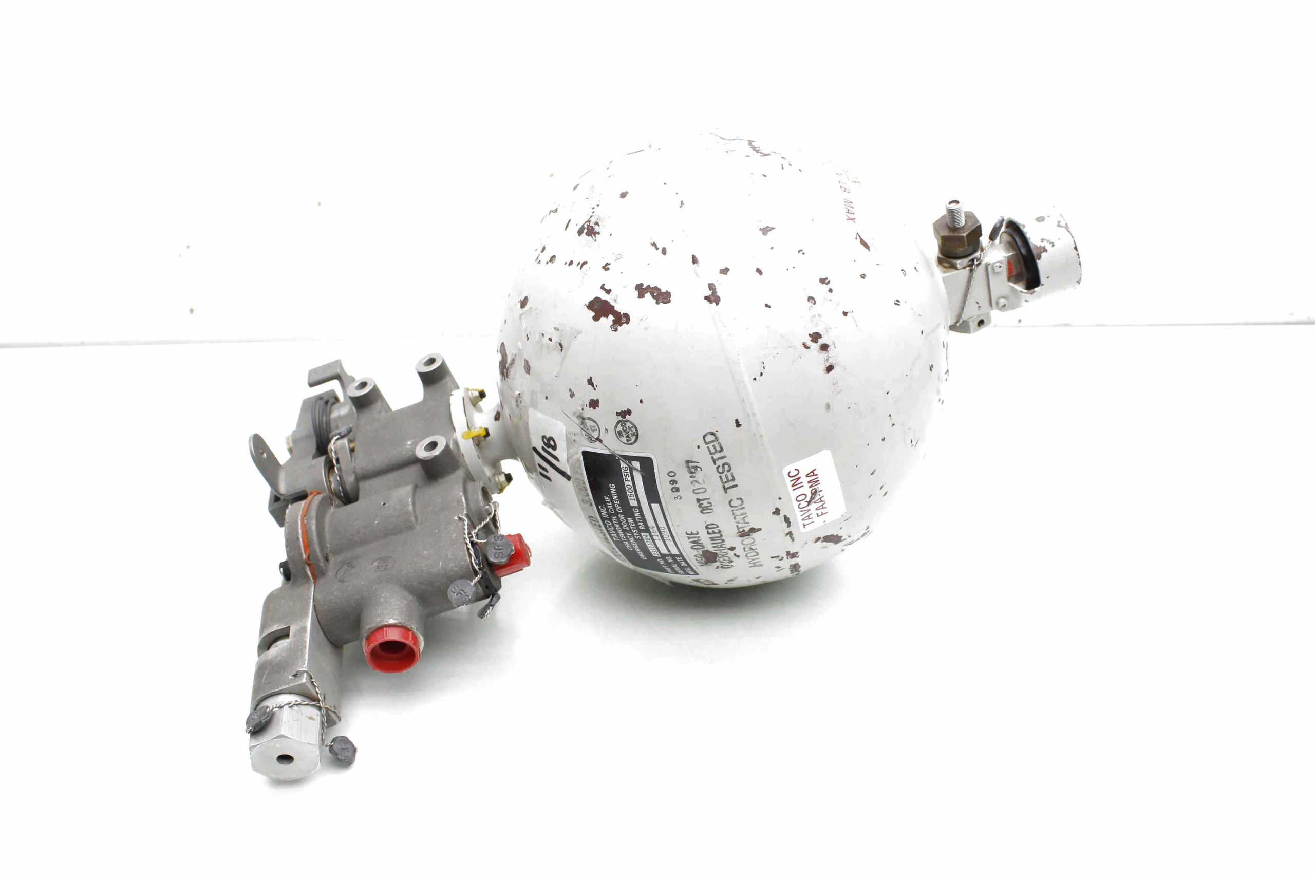 Tavco 23111384 1500PSI Emergency Door Open Reservoir Accumulator Tank w/ Valve - For parts or not working - Image 22