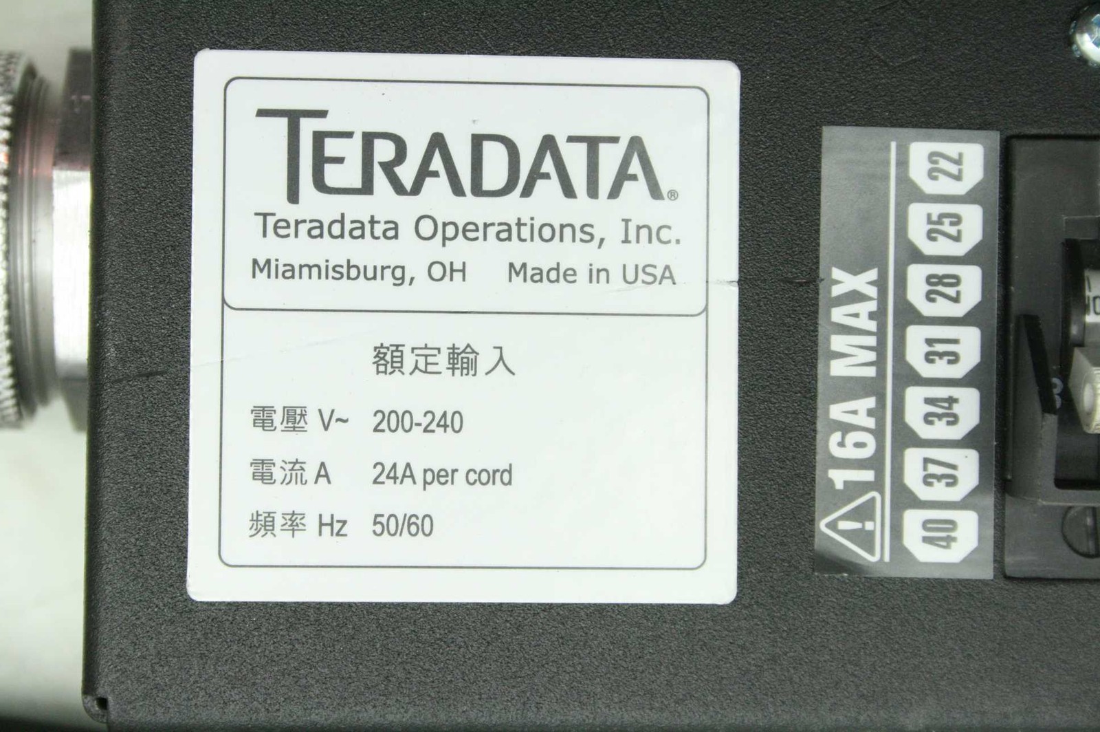 TeraData 315-0611054 PDU 3-Outlet Power Strip 200-240V 16A w/ Walther 230 306 - Used - Image 6