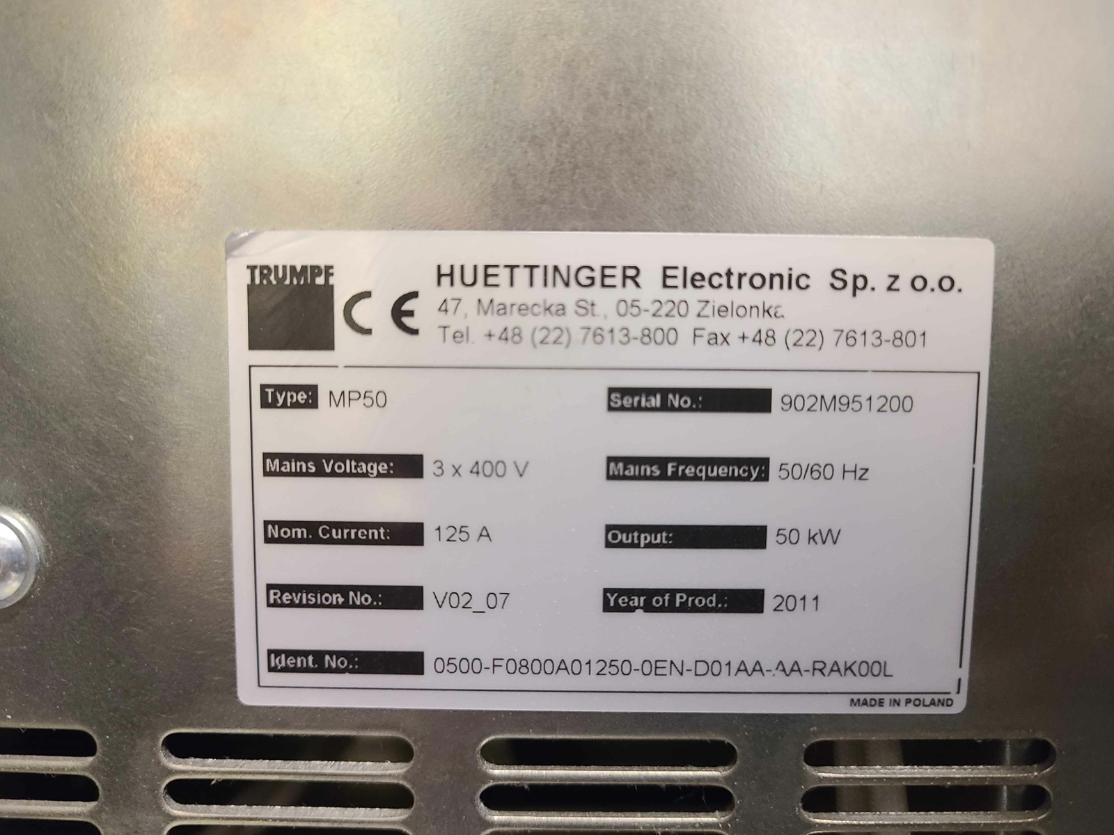 Trumpf Huttinger Elektronik TruPlasma DC 3050 Plasma Excitation Power Supply - Used - Image 4