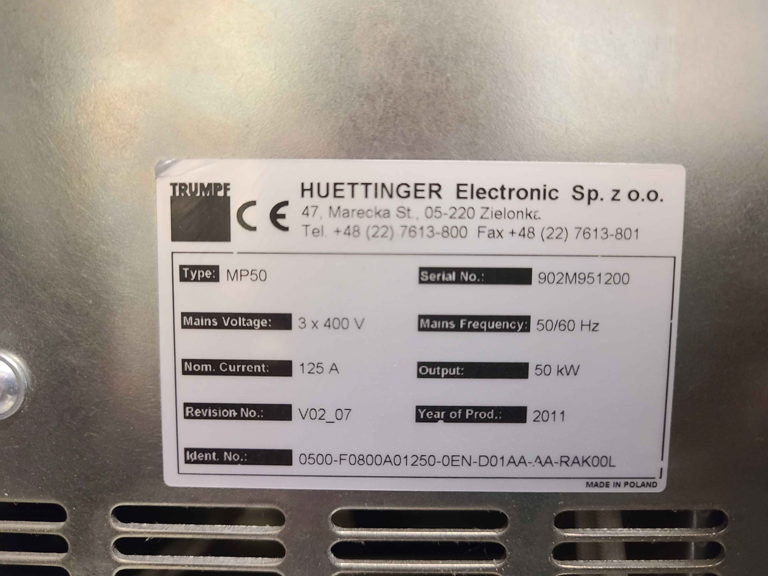 Trumpf Huttinger Elektronik TruPlasma DC 3050 Plasma Excitation Power Supply - Used - Image 10