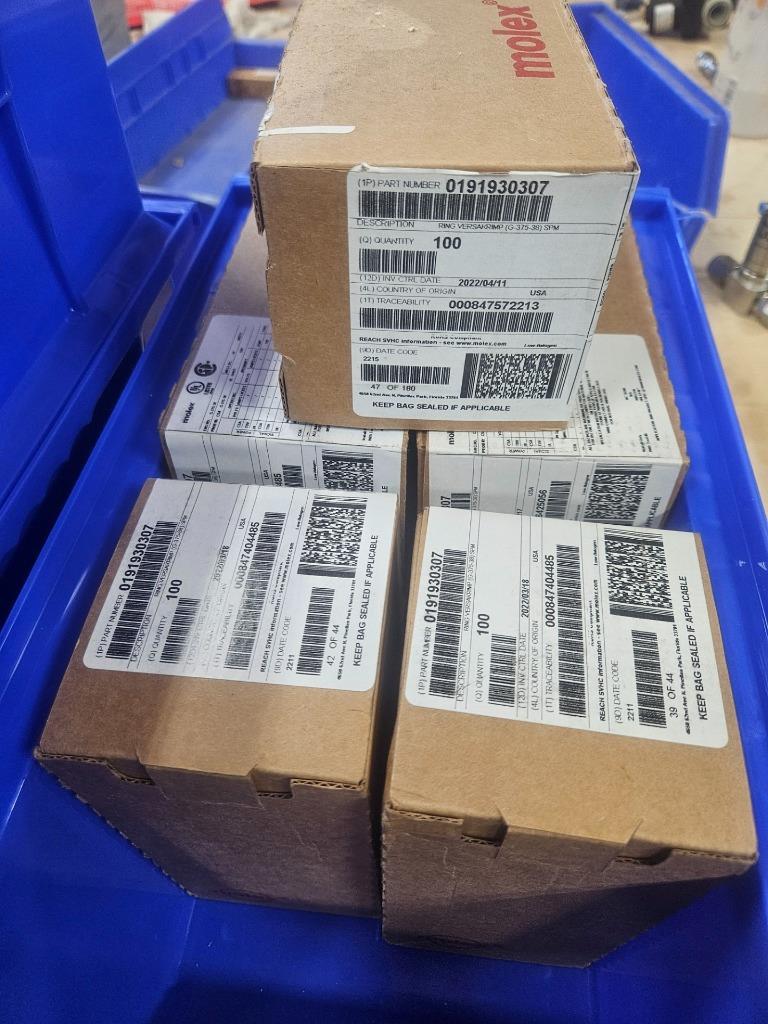 (100) Molex 0191930307 Tin Plated Copper Lug MX G2 2 AWG / 3/8" Hole - New - Image 9