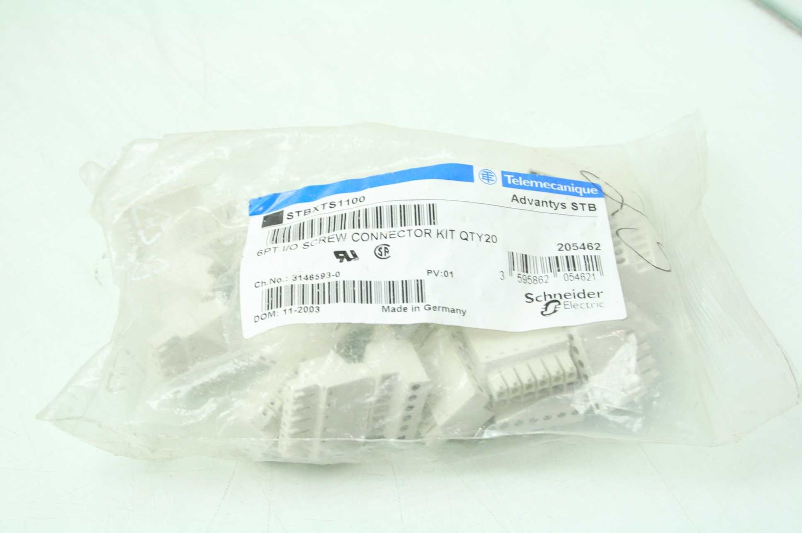 20 New Schneider Electric / Telemecanique STBXTS1100 6PT I/O Screw Connectors - New