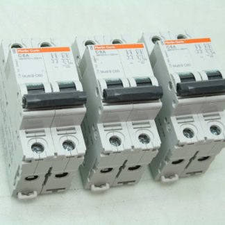 3 Merlin Gerin 24447 C6A Multi 9 C60 Two Pole Circuit Breakers 6A 480Y/277V - Used