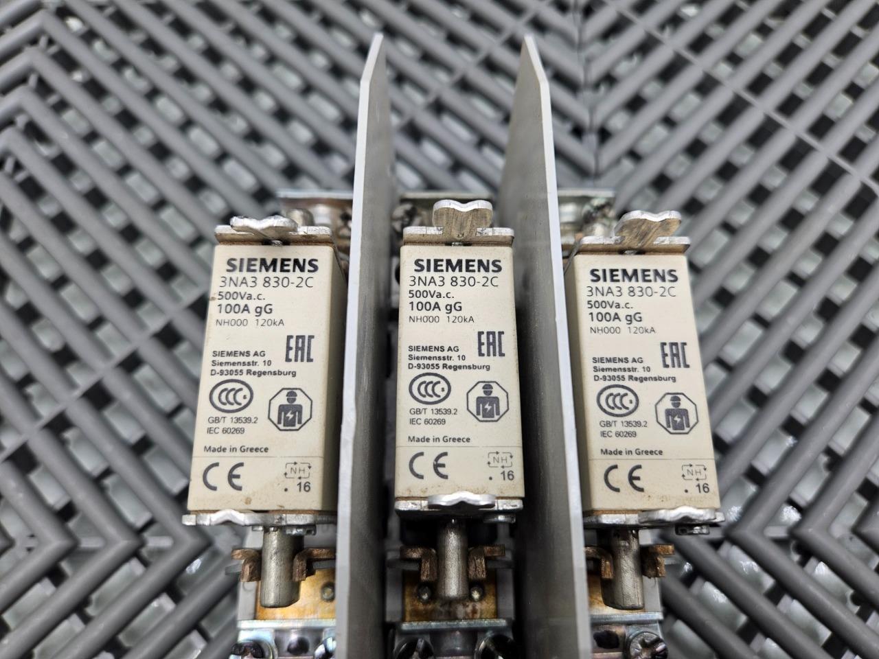 3x Siemens 3NA3 830-2C 500VAC, 100A Fuse Links - Used - Image 7
