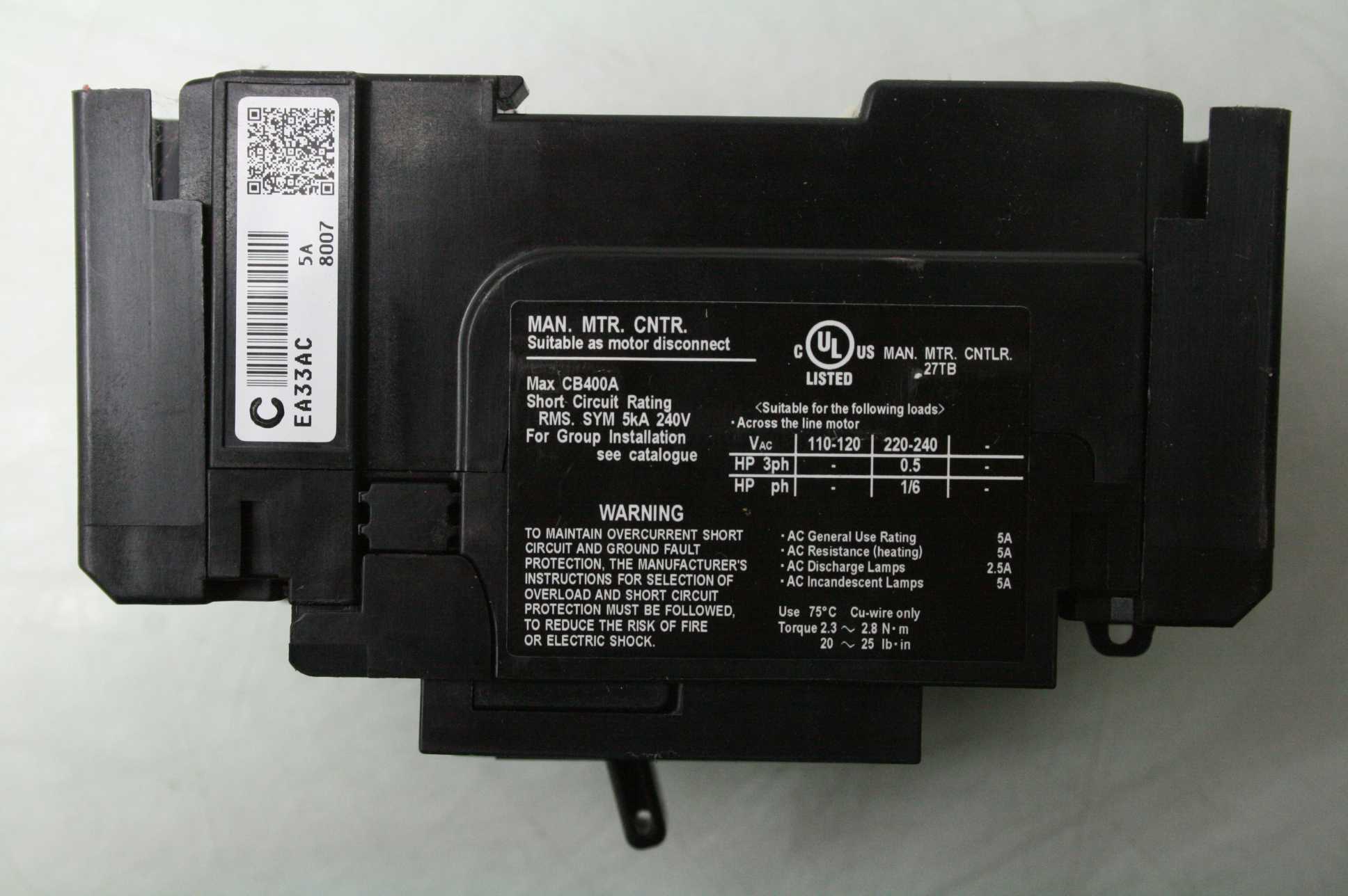 5 Fuji Electric EA33AC-BB3AEAC-005 Three Pole Circuit Breaker 5A / 440V AC - Used - Image 13