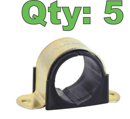 (5) ZSI 012M015 Cushioned 2 Hole Pipe / Conduit Routing Clamp - New