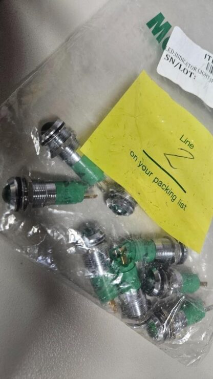 (8) New McMaster 2779K3 Green 9/16" LED Panel Indicator Light 24V DC/AC - New - Image 4