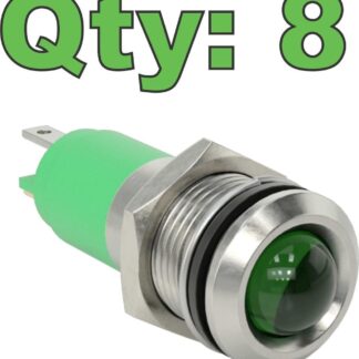 (8) New McMaster 2779K3 Green 9/16" LED Panel Indicator Light 24V DC/AC - New