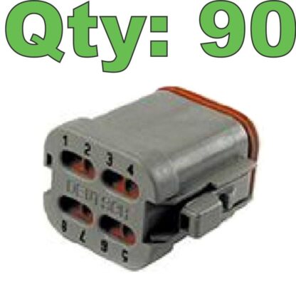 (90) New Deutsch DT06-08SA-E003 Connector Housing with Endcap 8 Pole - New