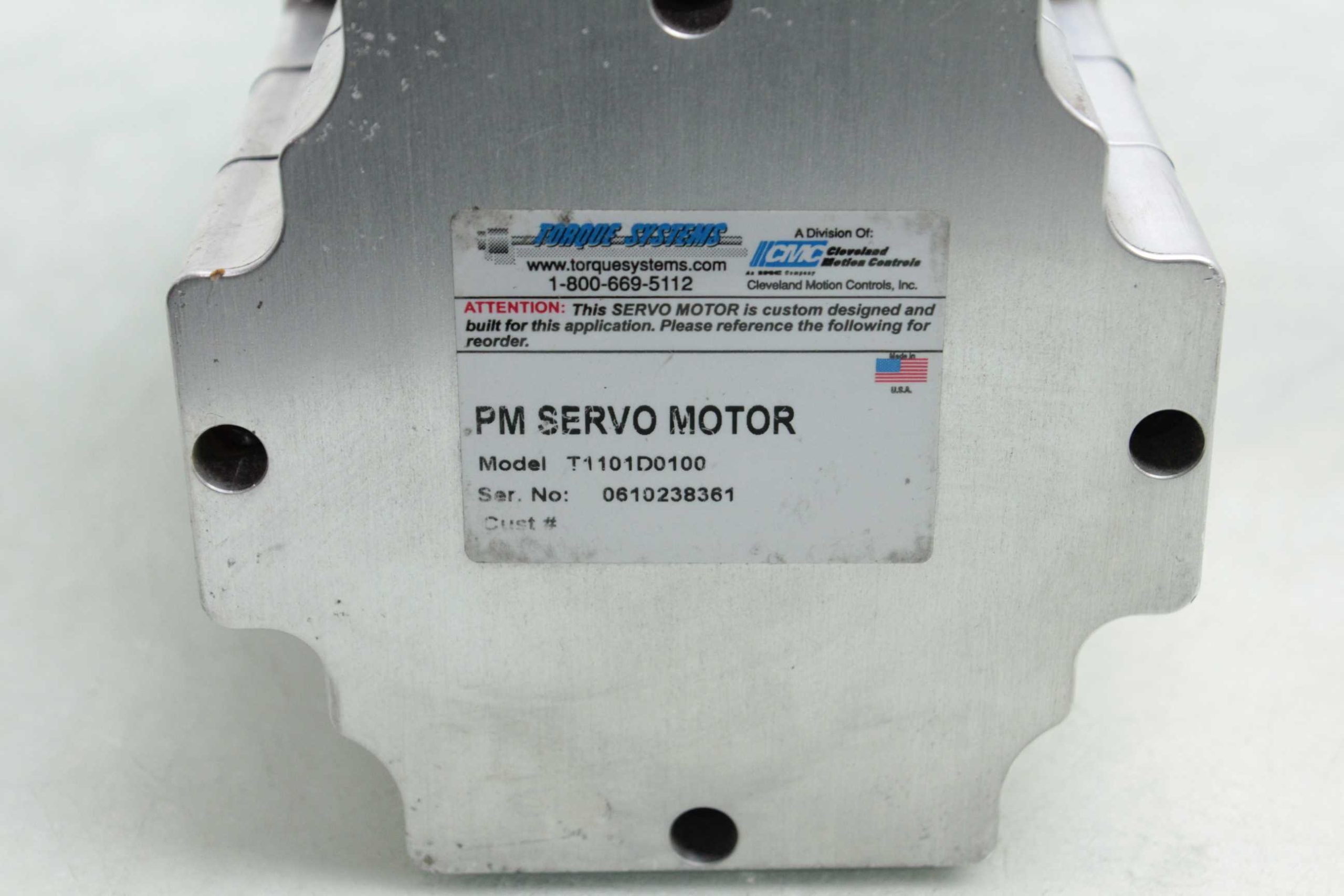 CMC Torque Systems T1101D011 PM Brushless Servo Motor / 24mm Shaft / 125mm Frame - Used - Image 18