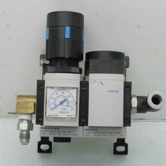 Festo Pressure Regulator MS4N-LR-1/4-D6-AS w/ Soft-Start Valve MS4N-DL-1/4 - Used