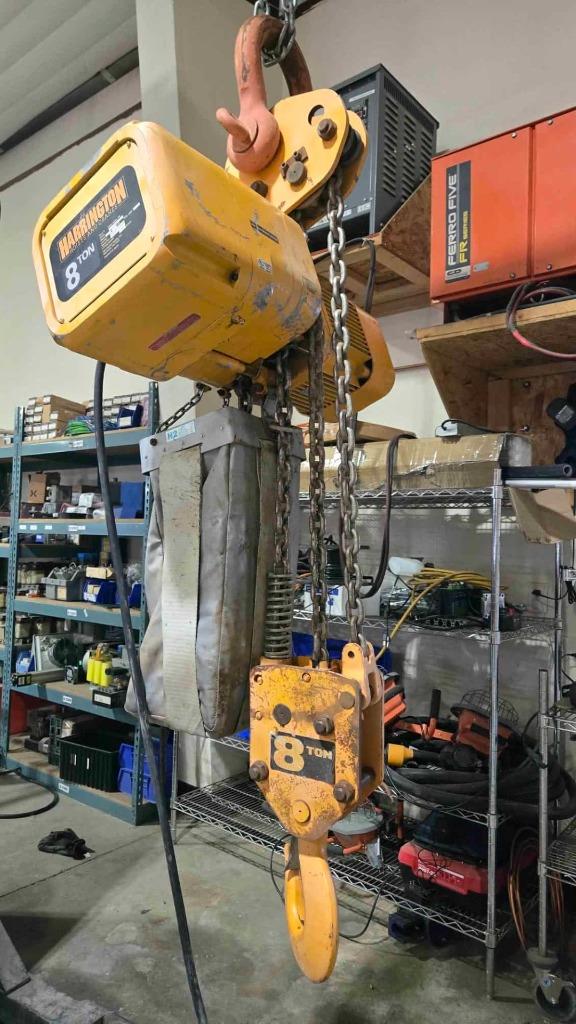 Harrington ER080S-20 Chain Hoist 16,000 lbs / 7.5 FPM / 20 ft Lift Ht / Pendant - Used - Image 14