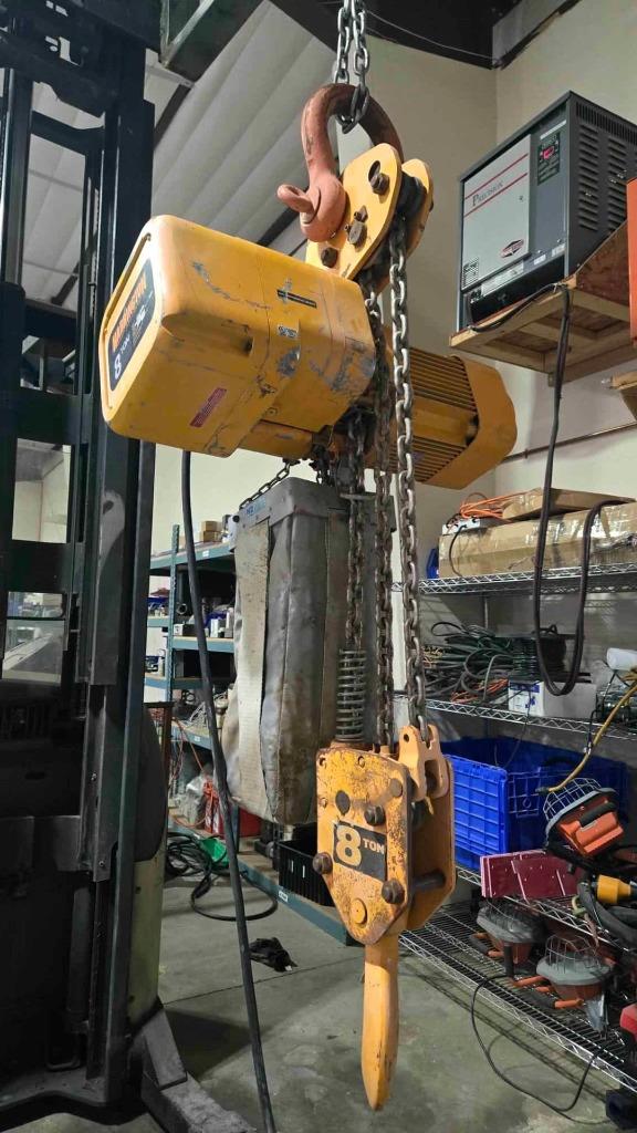 Harrington ER080S-20 Chain Hoist 16,000 lbs / 7.5 FPM / 20 ft Lift Ht / Pendant - Used - Image 15