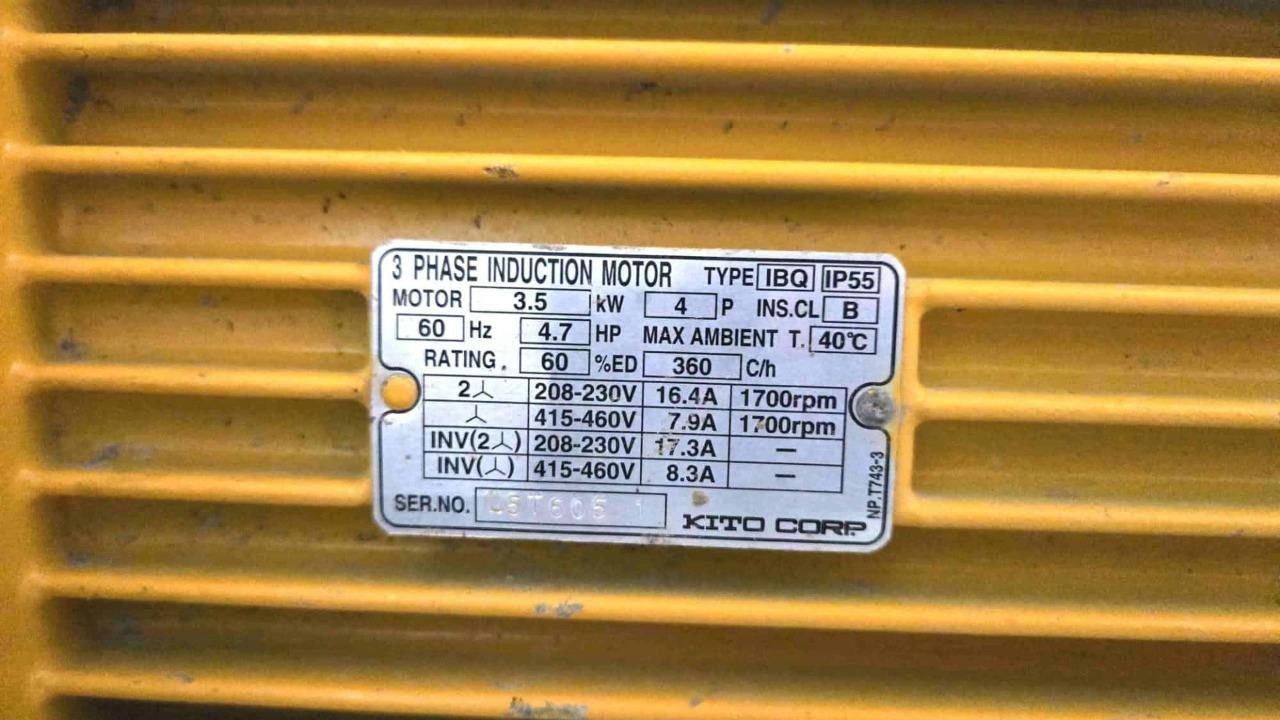 Harrington ER080S-20 Chain Hoist 16,000 lbs / 7.5 FPM / 20 ft Lift Ht / Pendant - Used - Image 7