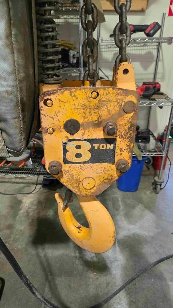 Harrington ER080S-20 Chain Hoist 16,000 lbs / 7.5 FPM / 20 ft Lift Ht / Pendant - Used - Image 9