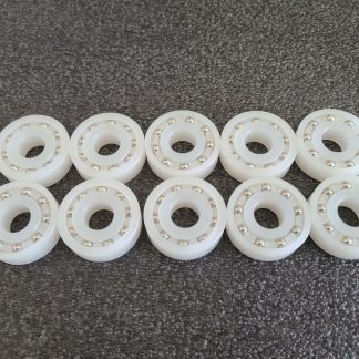 Lot of 10 Kynar KR10BDR-6-1/2 Plastic Radial Ball Bearings w/ SS316 Balls - New