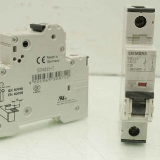 Lot of 2 Siemens 5SY41 MCB C5 Single-Pole Circuit Breaker 277 VAC 5A - Used