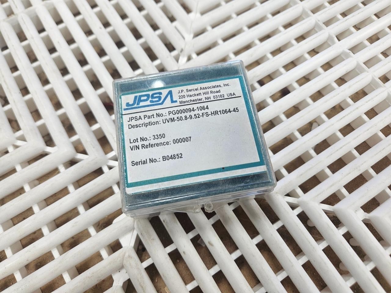 New JPSA UVM-50.8-9.52-FS-HR1064-45 Clear Laser Optical Window 2" x 1064nm - New