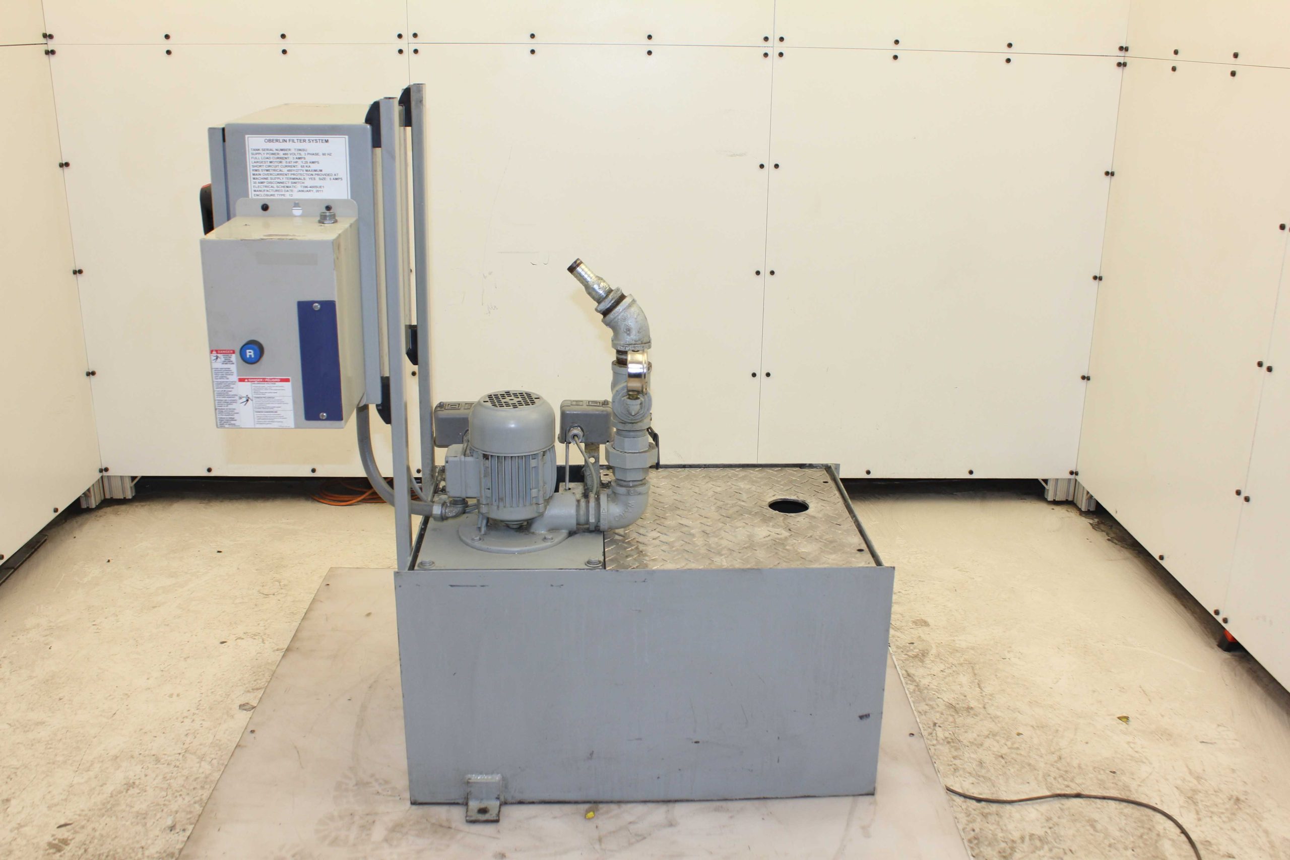 Oberlin Sump Tank 2/3 HP Coolant Tank Pump Telemecanique Starter - Used - Image 16