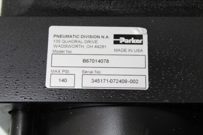 Parker B67014078 Rotary Pneumatic Actuator 140 PSI - Used - Image 20