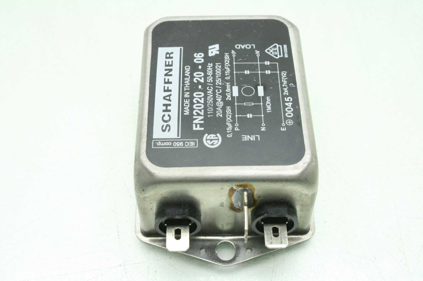 Schaffner FN2020-20-06 Power Line Filter, 110/250VAC / 50-60Hz, 20A - Used - Image 5