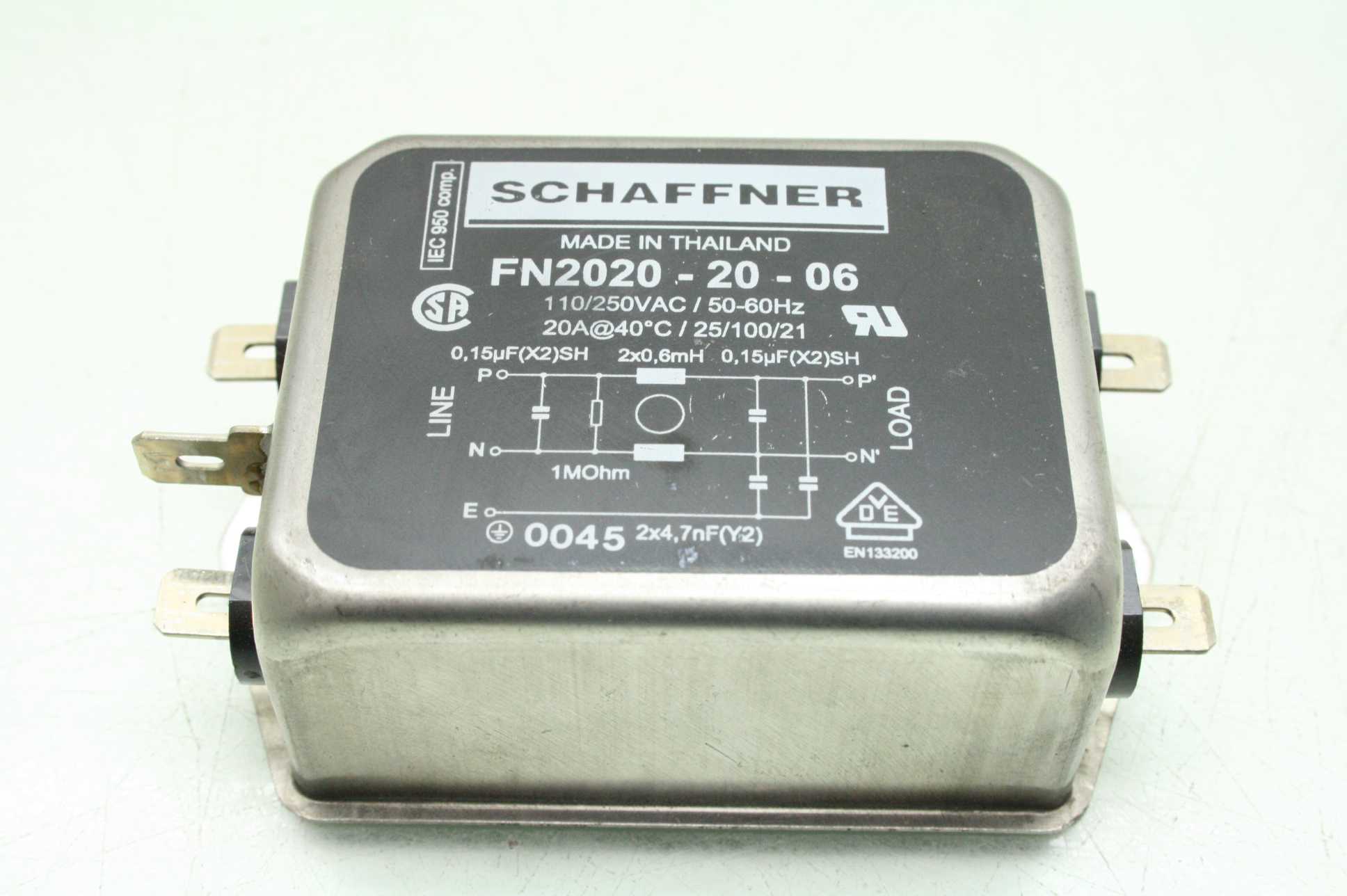 Schaffner FN2020-20-06 Power Line Filter, 110/250VAC / 50-60Hz, 20A - Used - Image 7