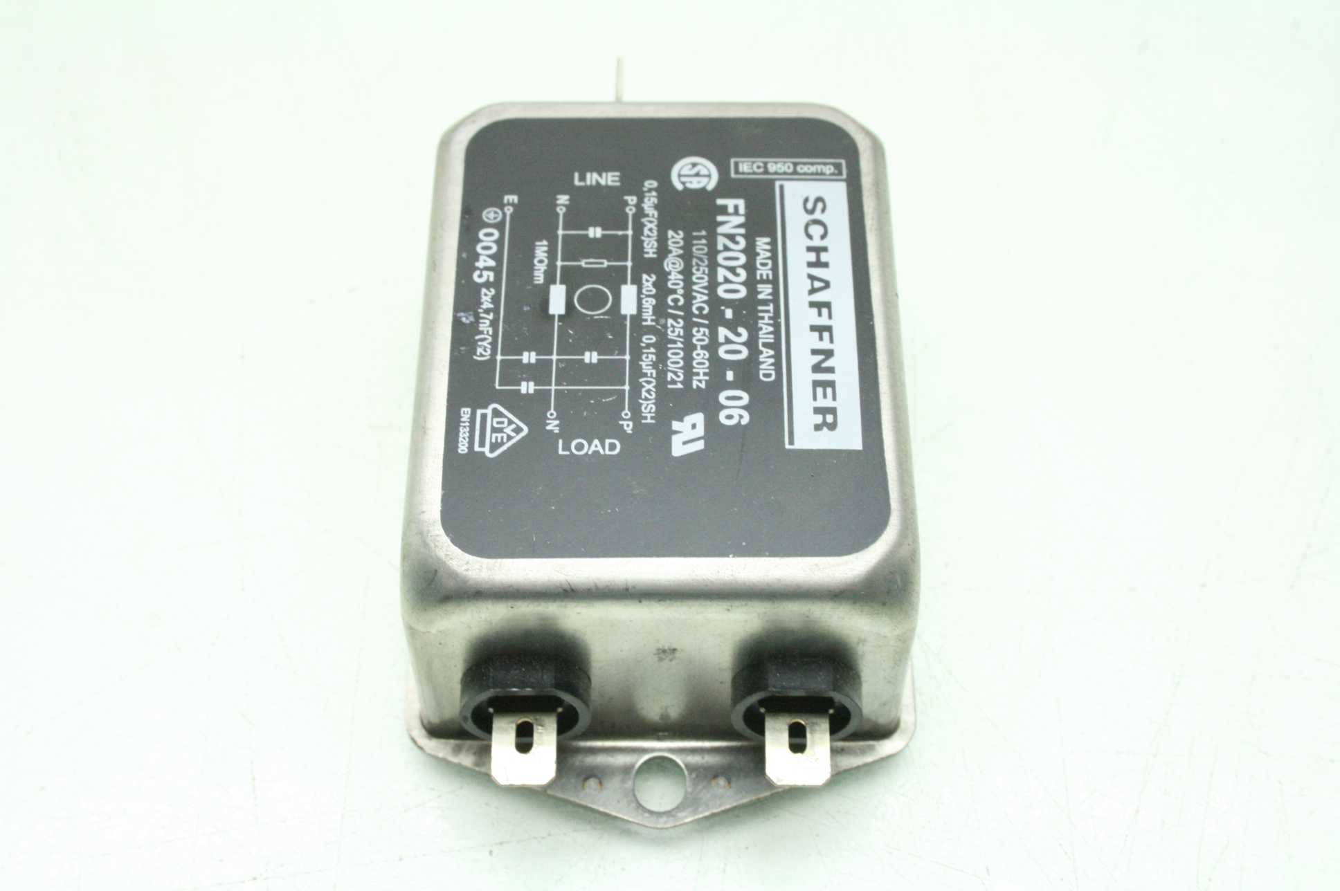 Schaffner FN2020-20-06 Power Line Filter, 110/250VAC / 50-60Hz, 20A - Used - Image 8