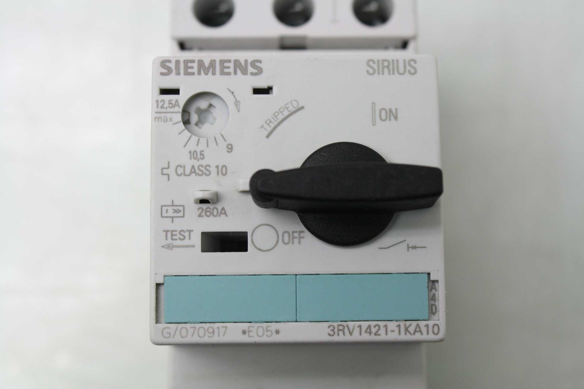 Siemens 3RV1421-1KA10 3 Pole Motor Protector Breaker 9-12.5A Current Rating - Used - Image 13