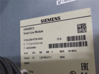 Siemens 6SL3330-6TE35-5AA3 Smart Line Servo Rectifier Module 550A, 250kW - Used - Image 13