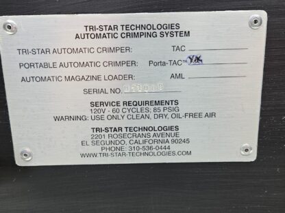 Tri-Star Technologies Porta-TAC XX Automatic Crimping System, Mil-C-M22520/7 - Used - Image 4