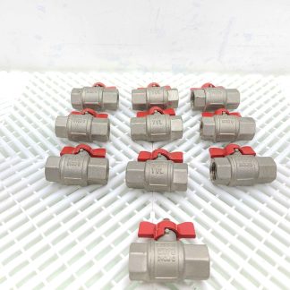 (10) 1/2" Female NPT Plated Brass Gas Ball Valves DN15 / EN331 DGVW - Used