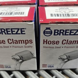 (100) Breeze Mini 3608 Stainless Steel Hose Clamps 1/2" - 29/32" ID Range - New