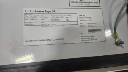2021 ABB ACS580-0P-156A Enclosed VFD Drive 125 HP / 460V AC Three Phase - Used - Image 19