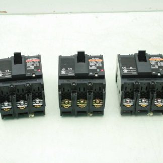 3 Fuji EA53AC Electric Auto Circuit Breakers / 3 Pole / (1) 5A, (1) 10A, (1) 30A - Used