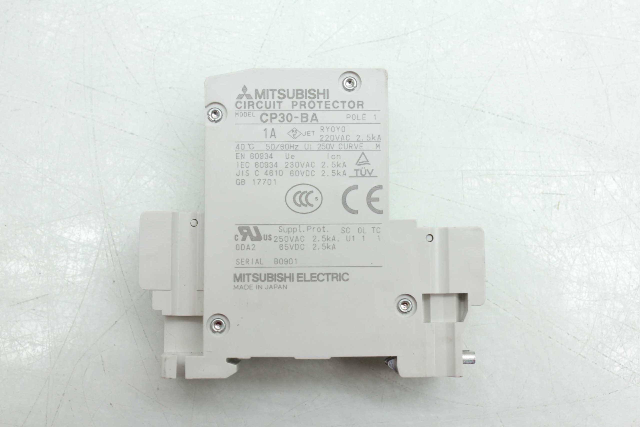 4 Mitsubishi CP30-BA Circuit Breakers Single Pole 1A Rated 250V AC Curve - Used - Image 12
