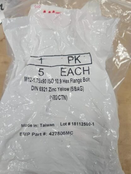 (80) M12-1.75 x 90 High Strength Flanged Hex Head Bolt Class 10.9 EMP 427806MC - New - Image 3