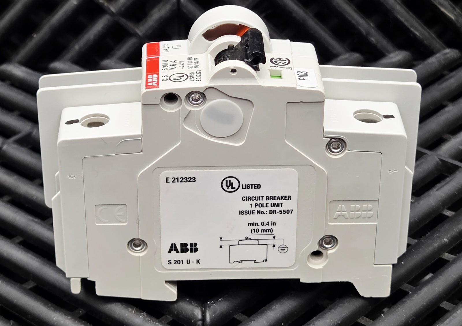 ABB S201U-K6A 6A 240V 1P K-Curve MCB Circuit Breaker Used Lot of 5 - Used - Image 4