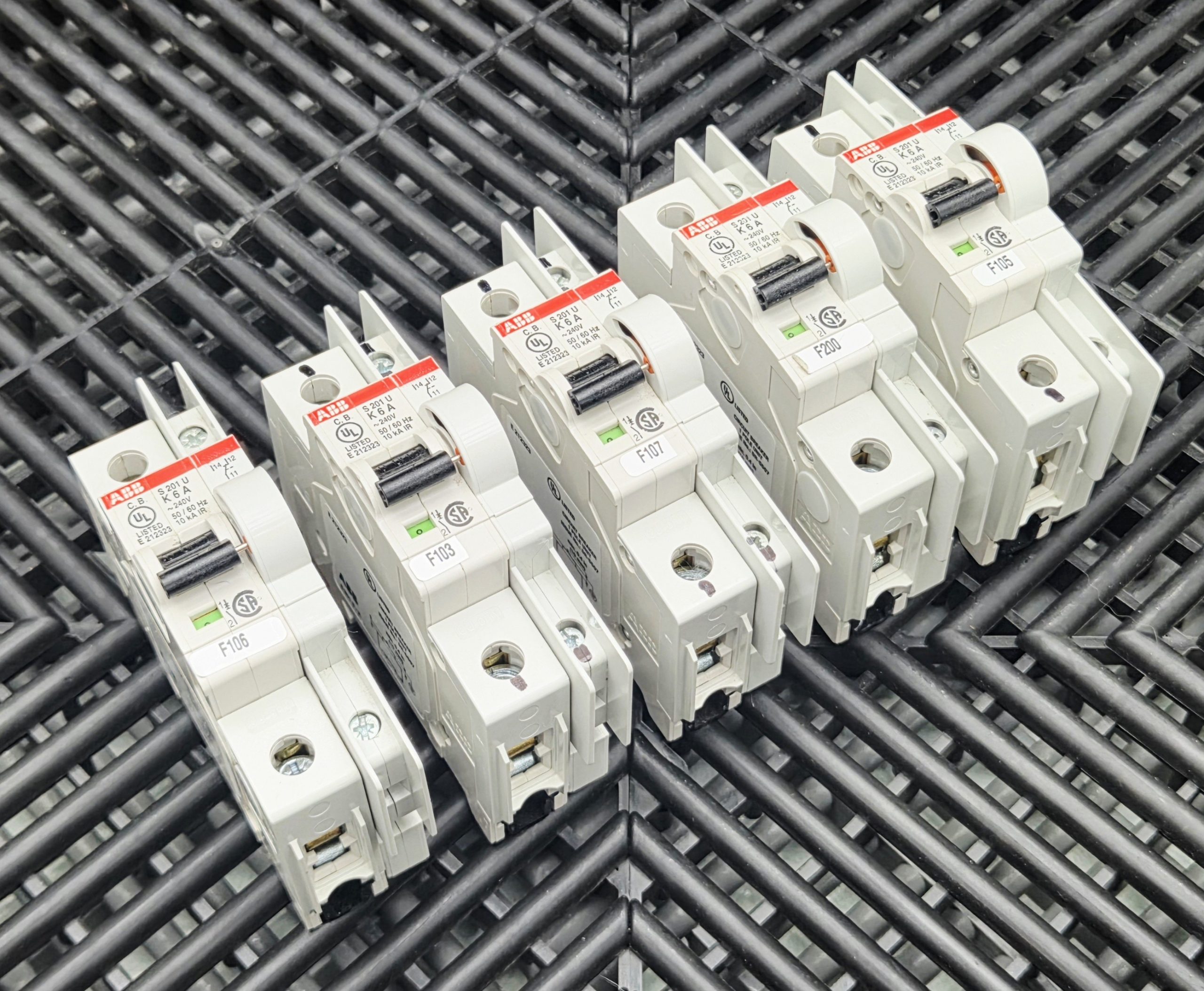 ABB S201U-K6A 6A 240V 1P K-Curve MCB Circuit Breaker Used Lot of 5 - Used - Image 9