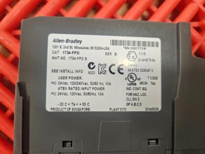 Allen Bradley 1734-FPD Field Point Power Distribution Block w/ 1734-RTB - Used - Image 3