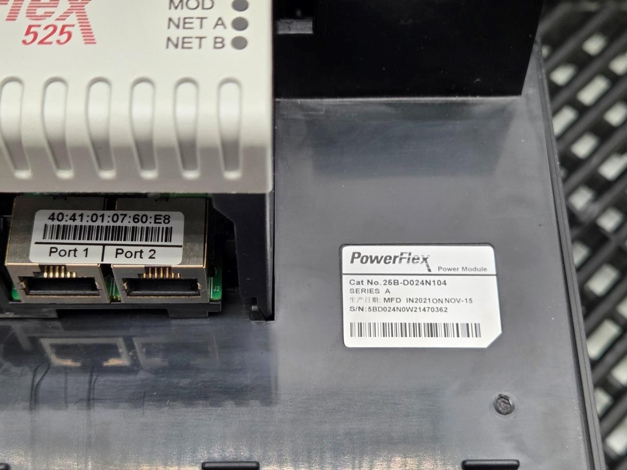 Allen-Bradley 25B-D024N104 Ser A PowerFlex 525 AC Drive 15HP w/ 25-COMM-E2P, USA - New other (see details) - Image 8