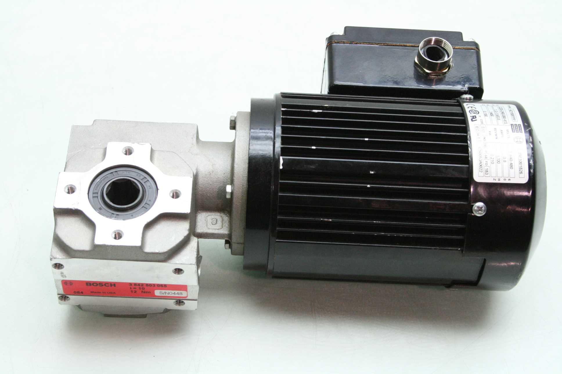 Bodine 42Y6BFPP Hollow Hex Shaft Gear Motor Bosch 3842503065 Worm Reducer 10:1 - Used - Image 11