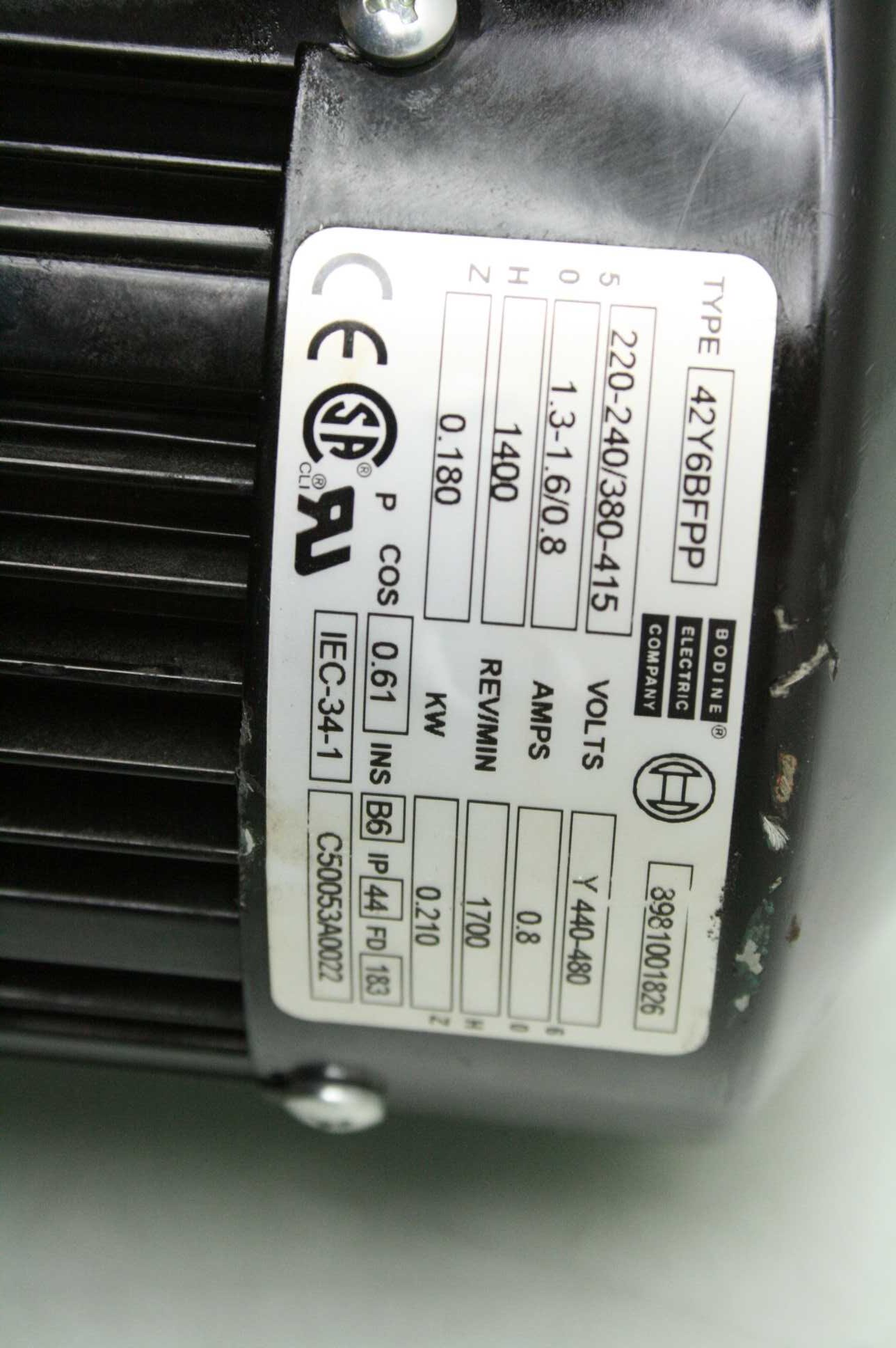 Bodine 42Y6BFPP Hollow Hex Shaft Gear Motor Bosch 3842503065 Worm Reducer 10:1 - Used - Image 18