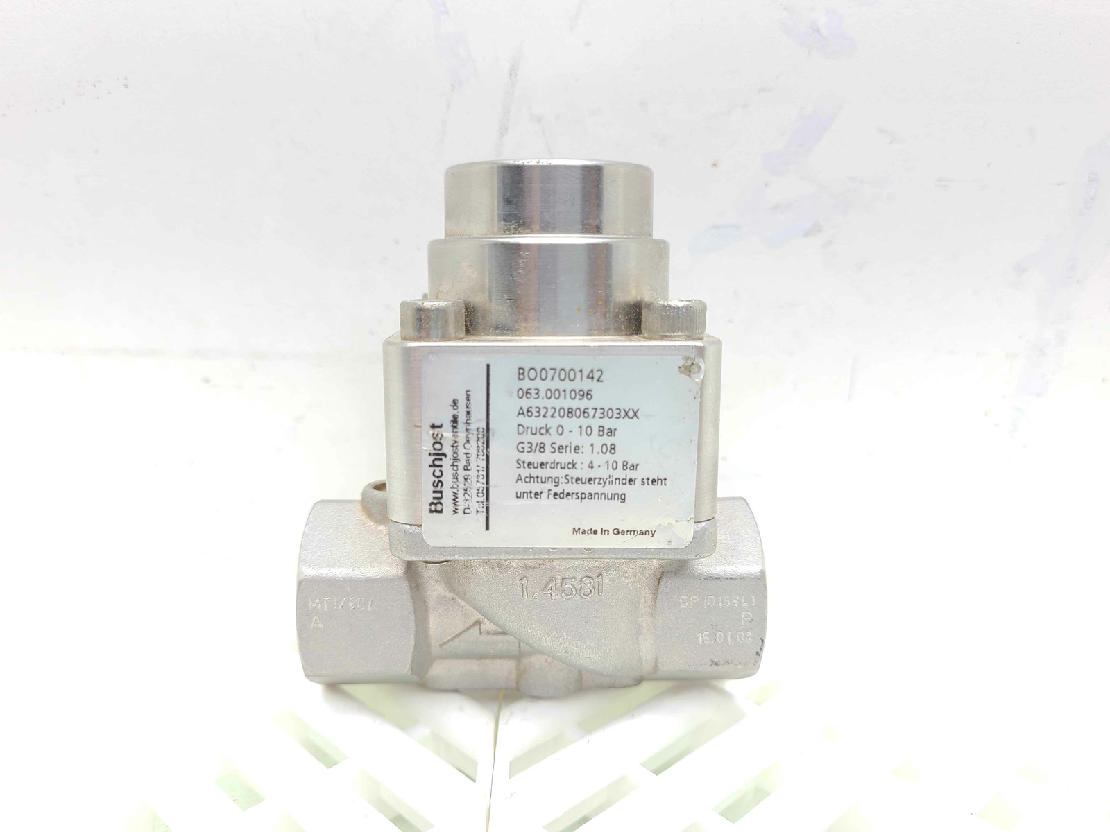 Buschjost BO0700142 G3/8 Series Solenoid Valve, A632208067303XX - Used - Image 6