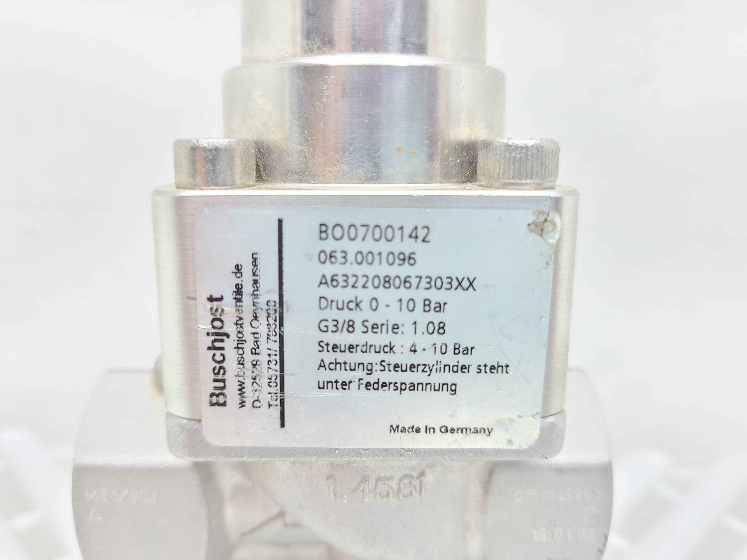 Buschjost BO0700142 G3/8 Series Solenoid Valve, A632208067303XX - Used - Image 9
