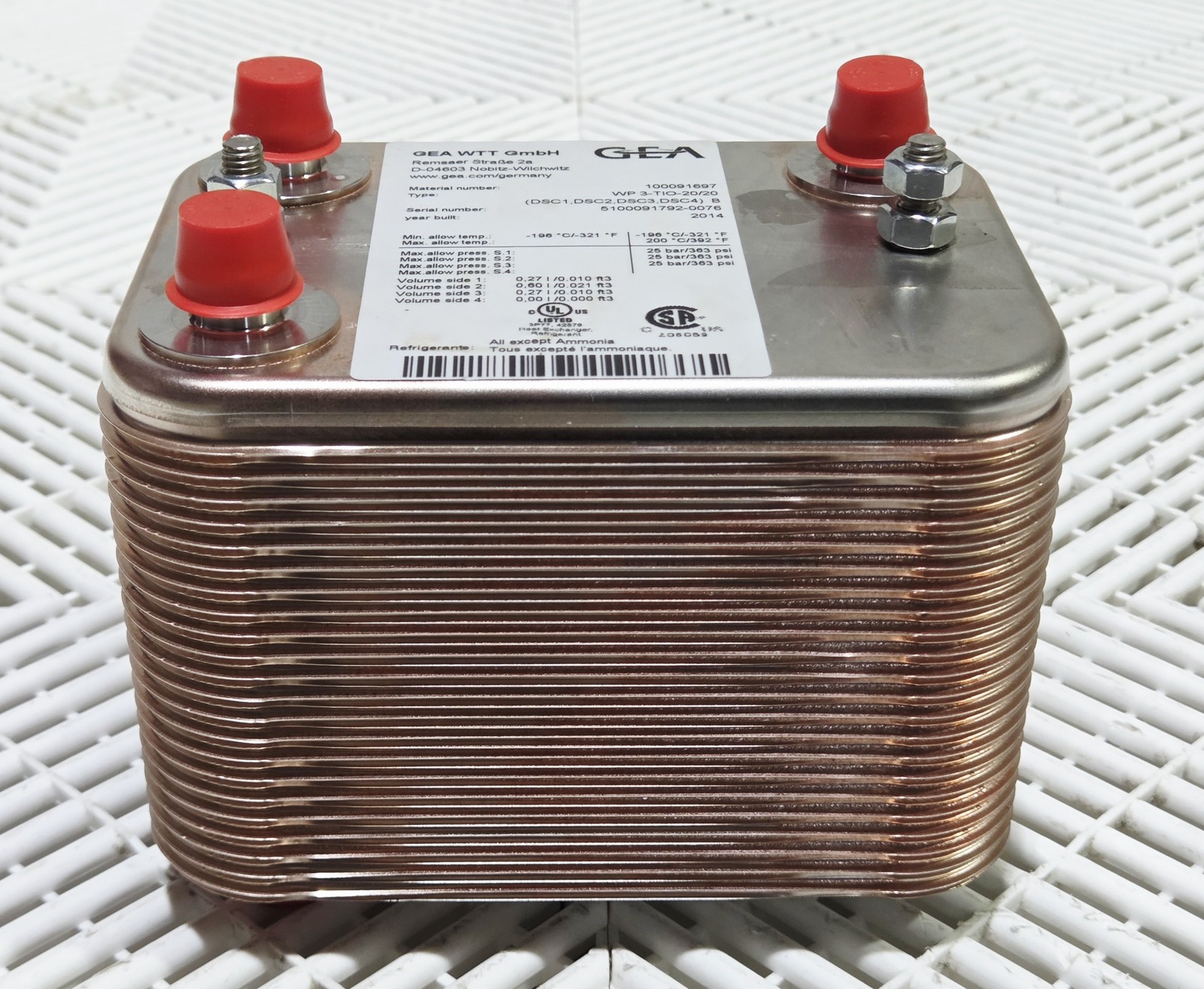 GEA WTT WP 3-TIO-20/20 Brazed Plate Heat Exchanger 363 PSI New - New - Image 4